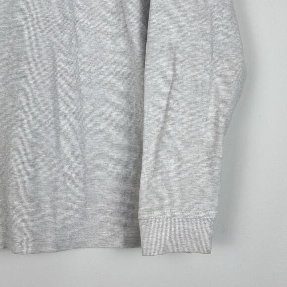 L.L Bean Long Sleeve Rugby Shirt Men Sz L-Tall Waffle Thermal Classic Fit Beige - Picture 4 of 11